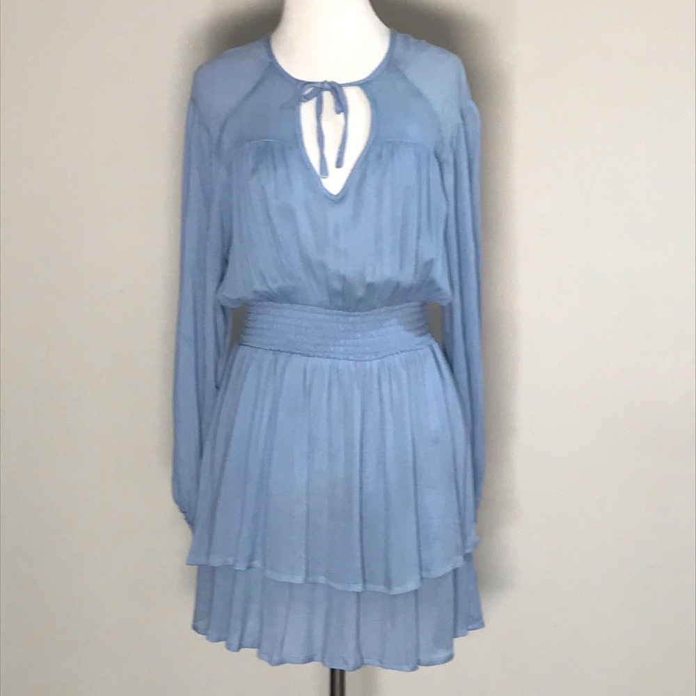 Style Rack Women’s Baby Blue Long Sleeve Blouson Mini Dress Size Small